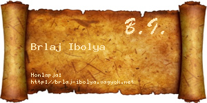 Brlaj Ibolya névjegykártya