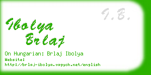 ibolya brlaj business card